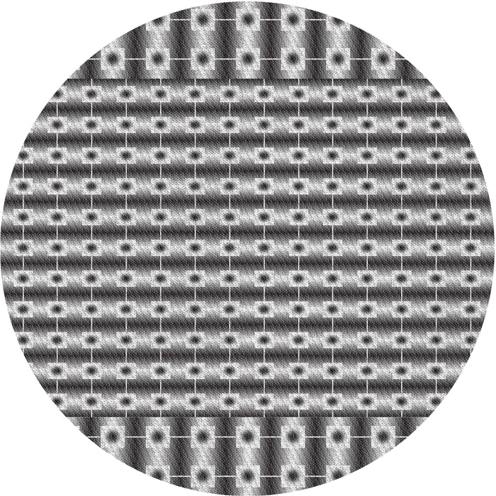 Round Patterned Black Novelty Rug, pat2317