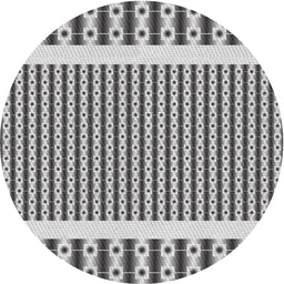 Round Patterned Gray Novelty Rug, pat2318