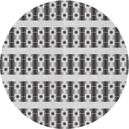 Round Patterned Gray Novelty Rug, pat2319
