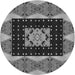 Round Patterned Dark Gray Novelty Rug, pat231