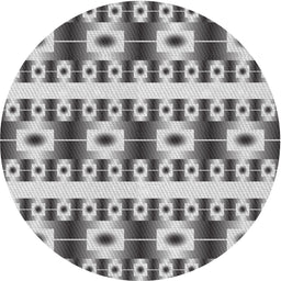 Round Patterned Gray Novelty Rug, pat2320