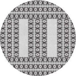 Round Patterned Gray Novelty Rug, pat2321
