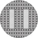 Round Patterned Gray Novelty Rug, pat2321