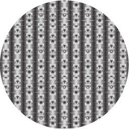 Round Patterned Silver Gray Novelty Rug, pat2322