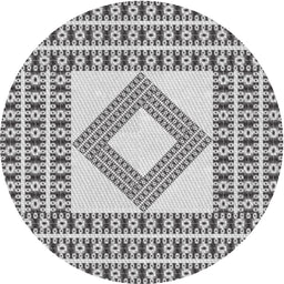 Round Patterned Gray Novelty Rug, pat2323