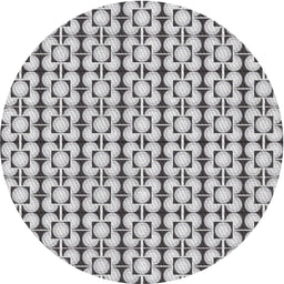 Round Patterned Carbon Gray Novelty Rug, pat2325