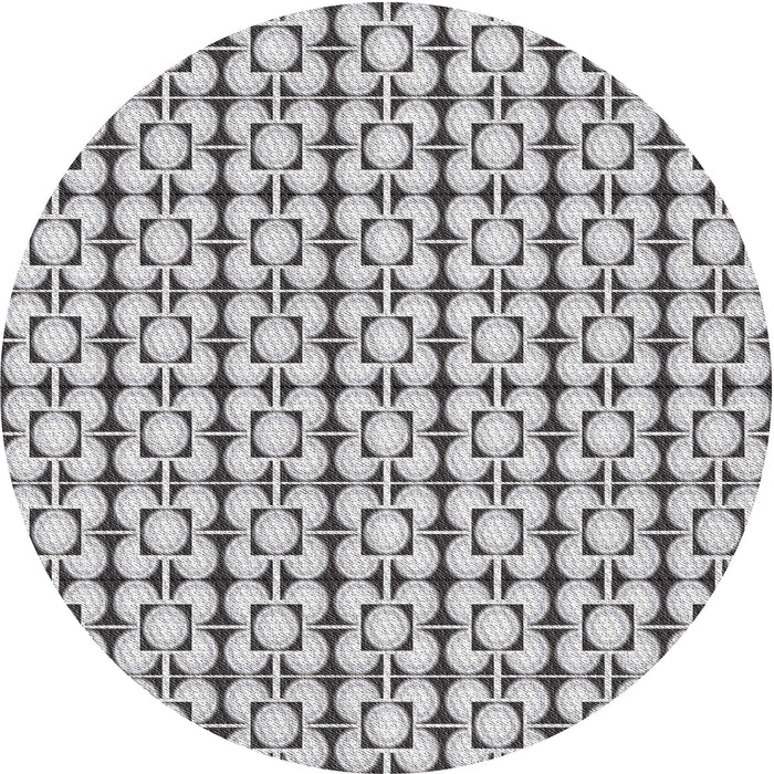Round Machine Washable Transitional Carbon Gray Rug, wshpat2325