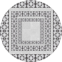 Round Patterned Gray Novelty Rug, pat2326