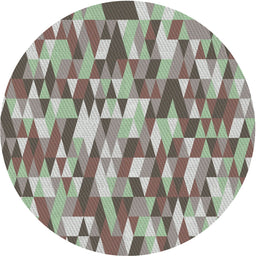 Round Patterned Pale Silver Gray Novelty Rug, pat2331