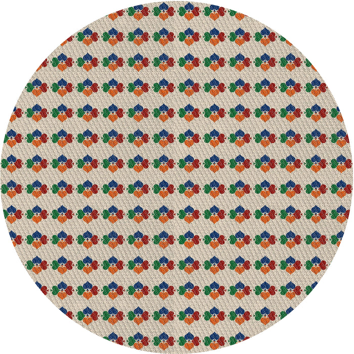 Round Patterned Brown Novelty Rug, pat2337