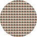 Round Patterned Brown Novelty Rug, pat2337