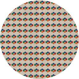 Round Machine Washable Transitional Brown Rug, wshpat2337