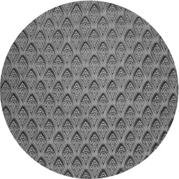 Round Patterned Dark Gray Novelty Rug, pat2341