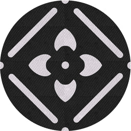 Round Patterned Black Novelty Rug, pat2342