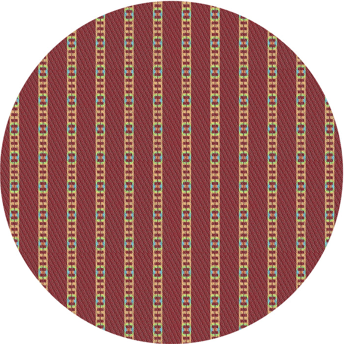 Round Machine Washable Transitional Sunrise Orange Rug, wshpat2344