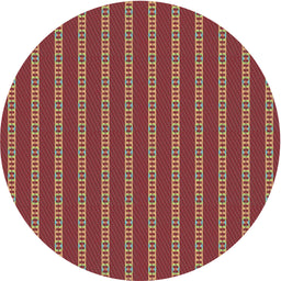 Round Patterned Sunrise Orange Novelty Rug, pat2344
