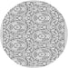 Round Machine Washable Transitional White Smoke Rug, wshpat2359