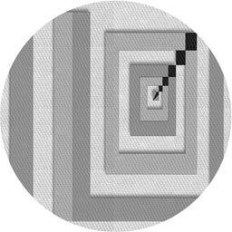 Round Patterned Platinum Gray Novelty Rug, pat2360