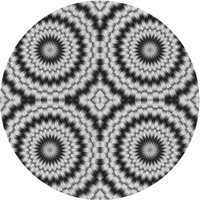Round Patterned Light Black Novelty Rug, pat2361