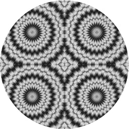 Round Machine Washable Transitional Light Black Rug, wshpat2361