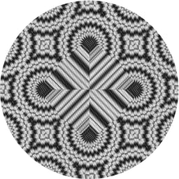 Round Patterned Light Black Novelty Rug, pat2362