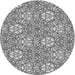 Round Patterned Platinum Gray Novelty Rug, pat2364