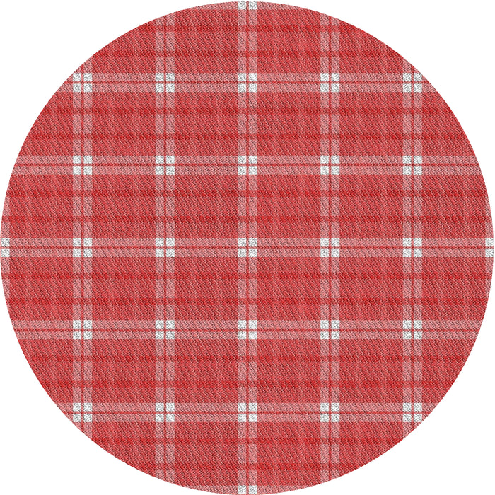Round Machine Washable Transitional Red Rug, wshpat2367