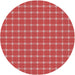 Round Patterned Red Novelty Rug, pat2368