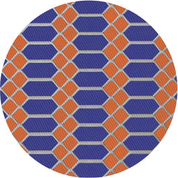 Round Machine Washable Transitional Purple Rug, wshpat2369