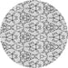Round Patterned Off-White Novelty Rug, pat2370