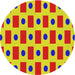 Round Patterned Yellow Novelty Rug, pat2371