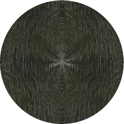 Round Patterned Black Novelty Rug, pat2372