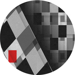 Round Patterned Mid Gray Novelty Rug, pat2374