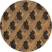 Round Patterned Red Novelty Rug, pat2375