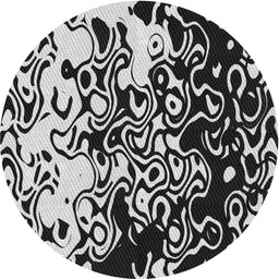 Round Patterned Light Gray Novelty Rug, pat2382