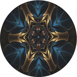 Round Patterned Black Novelty Rug, pat2384