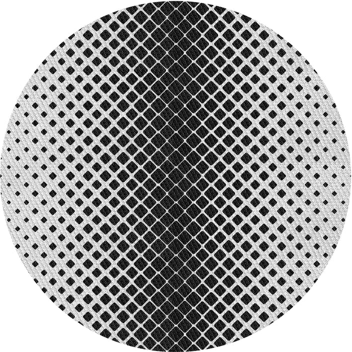 Round Patterned Platinum Gray Novelty Rug, pat2387
