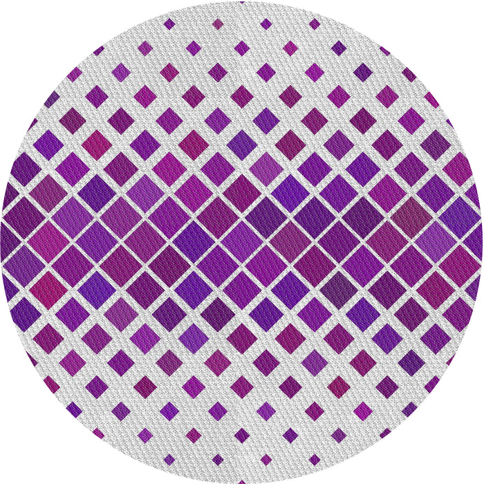 Round Patterned Dark Orchid Purple Novelty Rug, pat2388