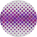 Round Patterned Dark Orchid Purple Novelty Rug, pat2388