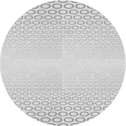 Round Machine Washable Transitional White Smoke Rug, wshpat2389