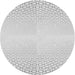 Round Machine Washable Transitional White Smoke Rug, wshpat2389