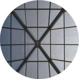 Round Patterned Metallic Silver Gray Novelty Rug, pat238