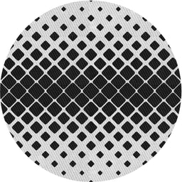 Round Patterned Charcoal Black Novelty Rug, pat2390