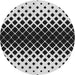 Round Patterned Charcoal Black Novelty Rug, pat2390