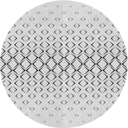 Round Machine Washable Transitional White Smoke Rug, wshpat2391