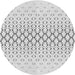 Round Patterned Off-White Novelty Rug, pat2391