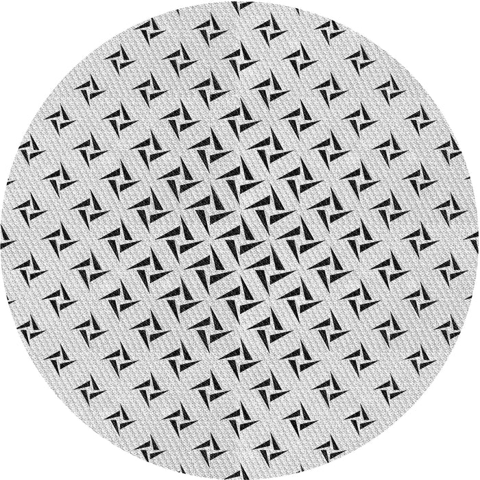 Round Machine Washable Transitional White Smoke Rug, wshpat2393