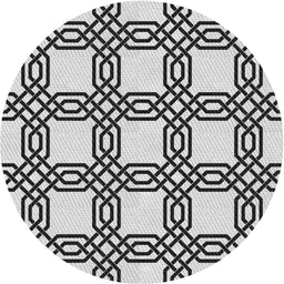 Round Machine Washable Transitional Light Black Rug, wshpat2394