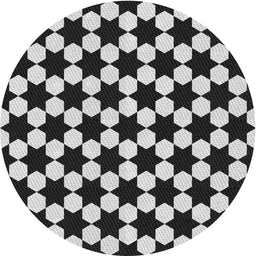 Round Patterned Light Gray Novelty Rug, pat2395