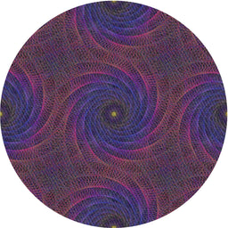 Round Machine Washable Transitional Dark Purple Rug, wshpat2396